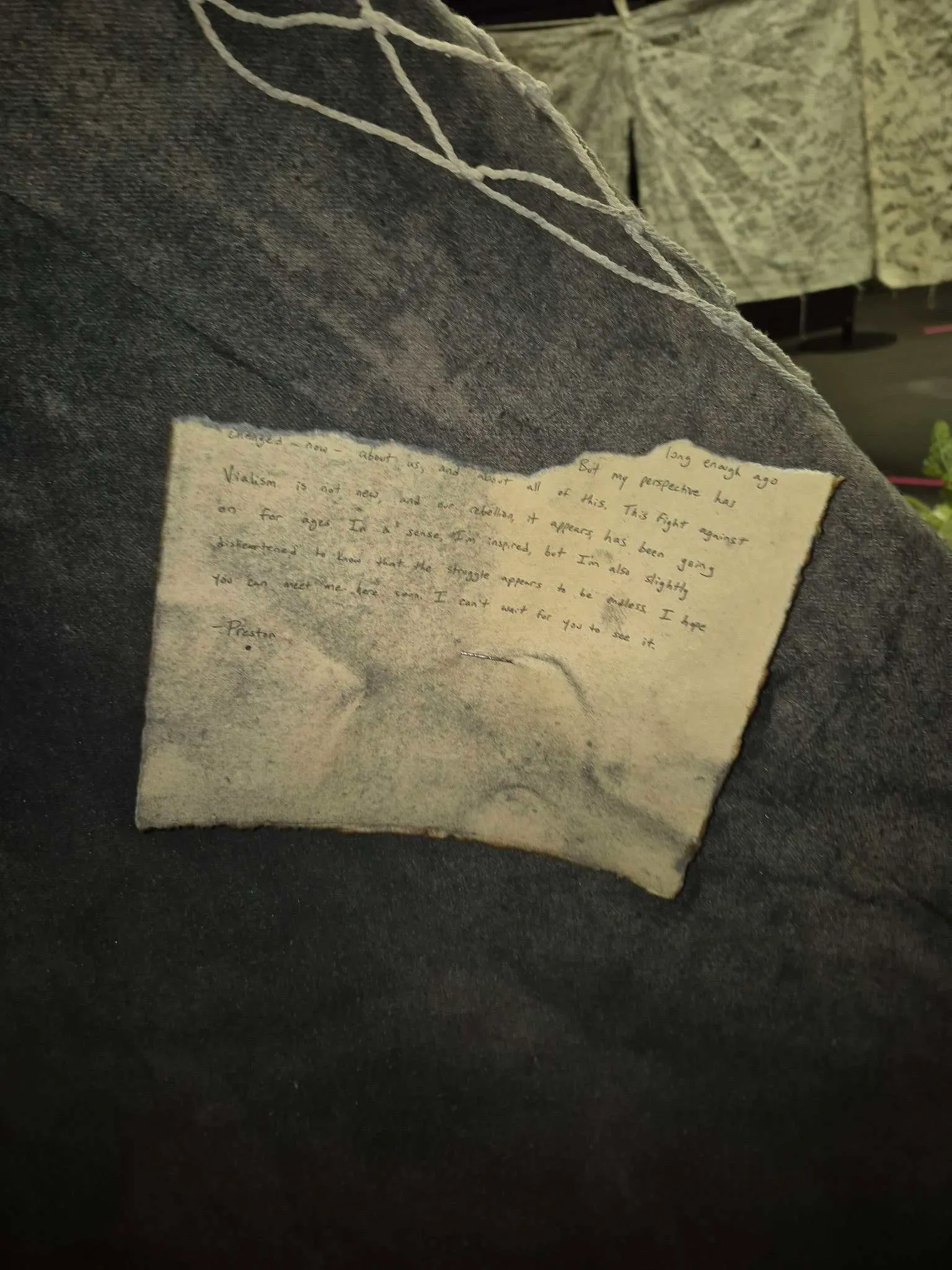 [...] long enough ago [...] But my perspective has changed now - about us, and about all of this. This fight against Vialism is not new, and our rebellion, it appears, has been going  on for ages. In a sense, I'm inspired, but I'm also slightly disheartened to know that the struggle appears to be endless. I hope you can meet me here soon. I can't wait for you to see it.

-Preston
!![%.%]!!